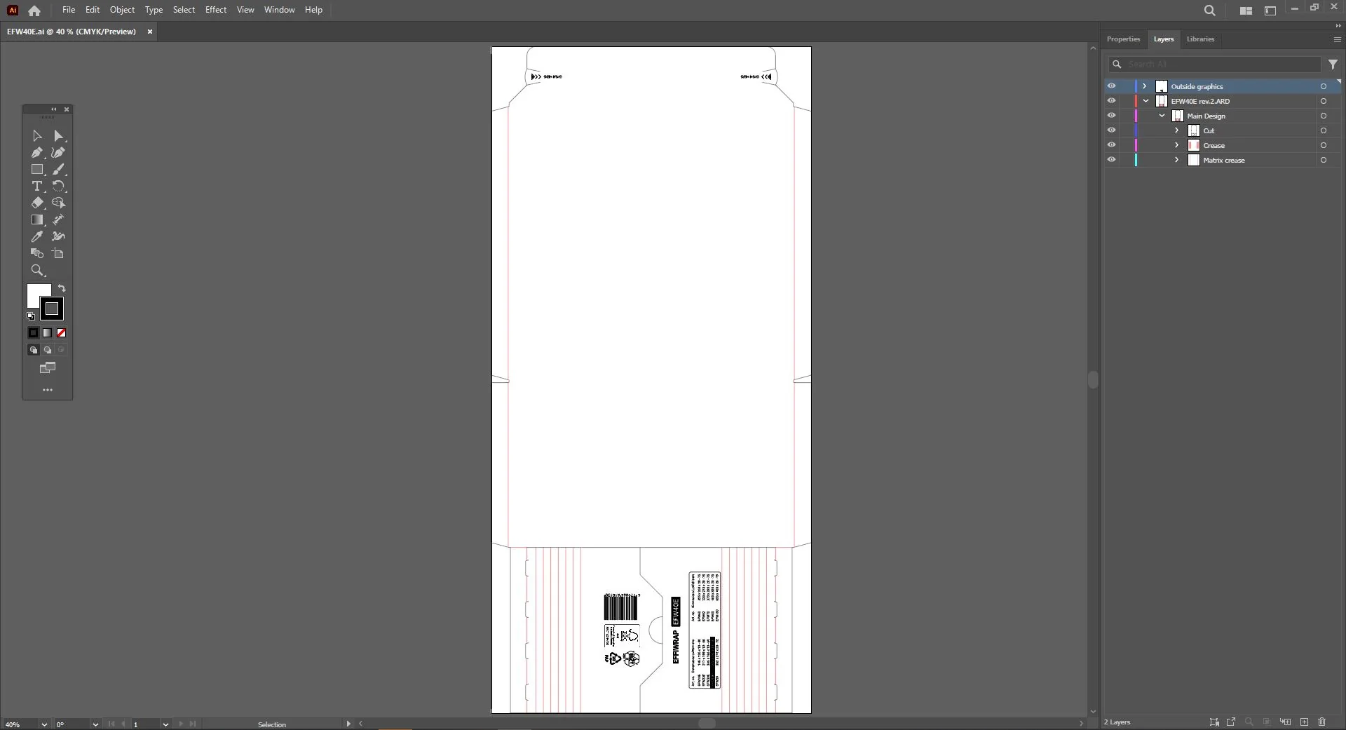 Packaging graphical design in artwork software